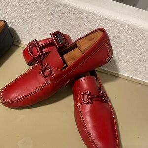 Gucci Red Leather Loafers